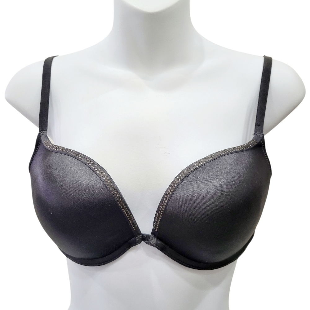 La Senza Beyond Sexy Dark Grey Silver Beads Wire Bra Size: 34C